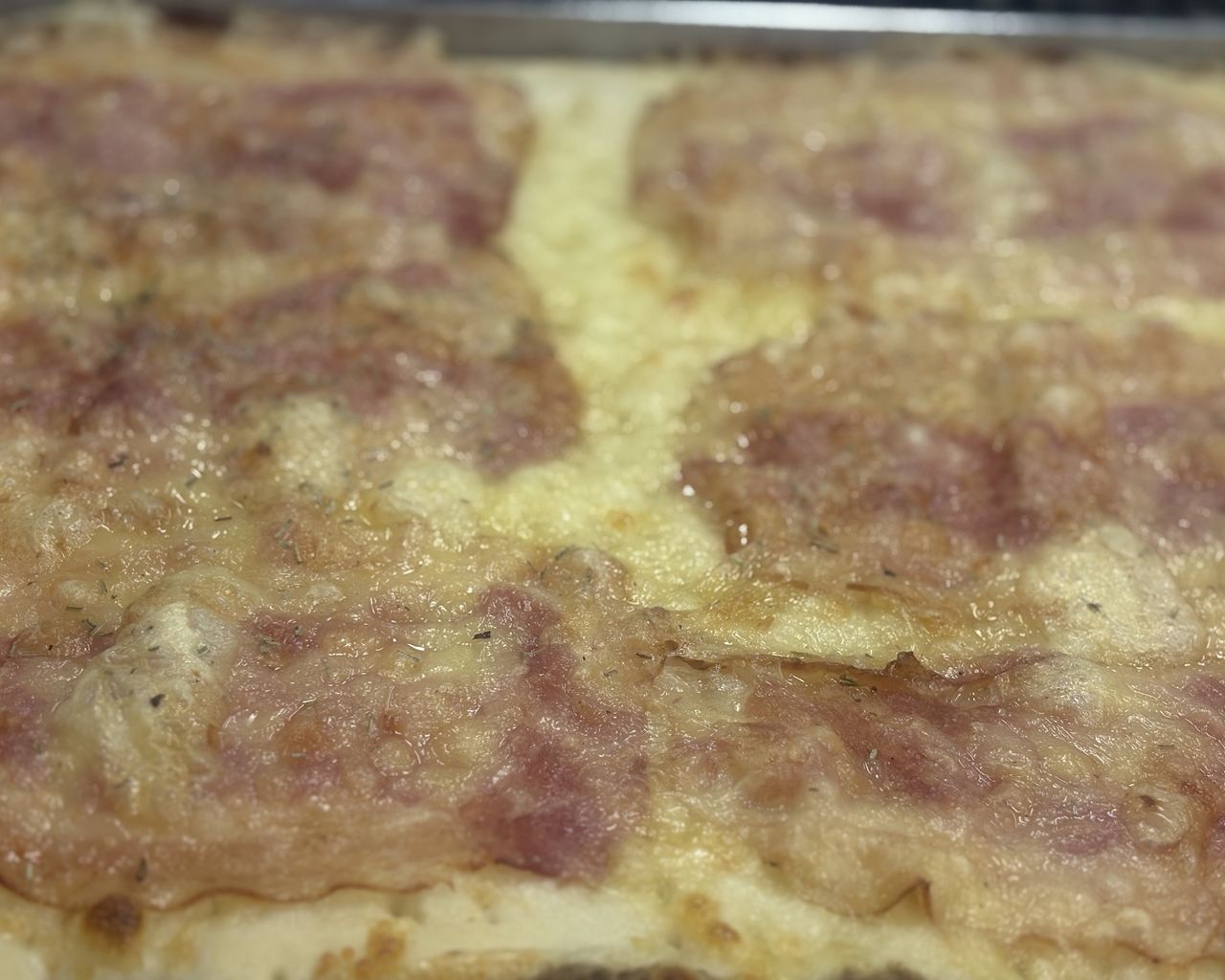 Pizza bianca in pala specialità della Pizzeria al Taglio Da Alex